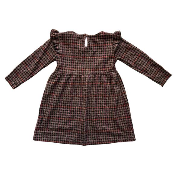 Zara Plaid Fleece Ruffle Dress Size 4-5y - Picture 3 of 4